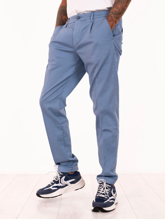 Pantalone Re-Hash in Cotone e Lyocell Azzurro