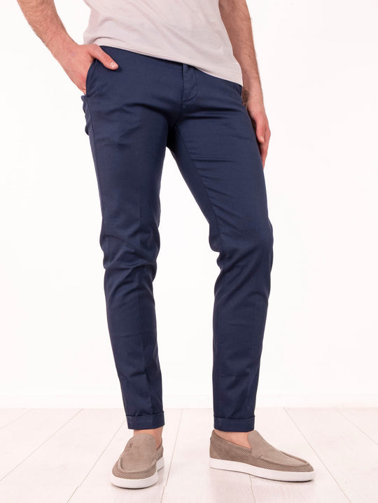 Pantalone Re-Hash in Cotone e Lyocell Navy