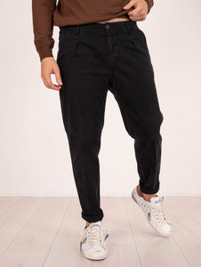 Pantalone Roy Roger's Day Off in Gabardina Nero