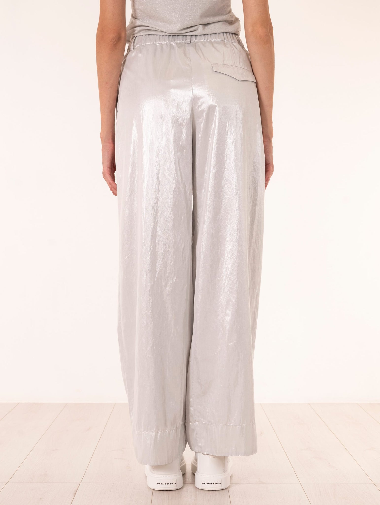 Pantalone Shiny Alysi in Viscosa Argento