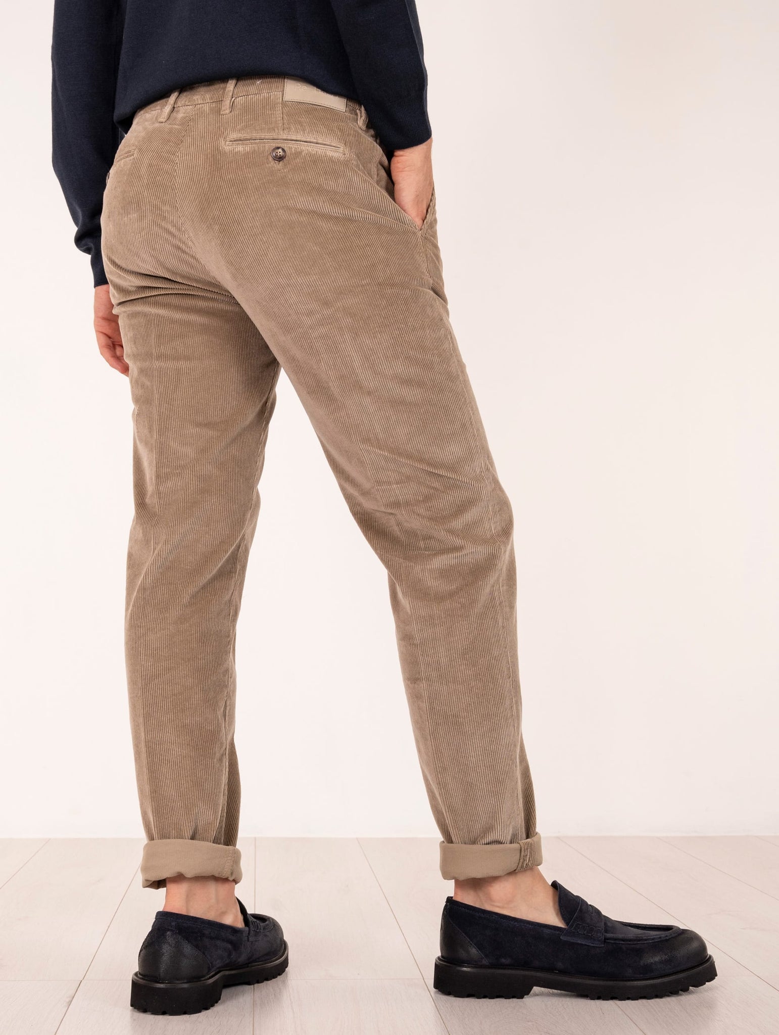 Pantalone Slim Re-Hash in Velluto Beige