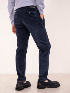 Pantalone Slim Re-Hash in Velluto Navy