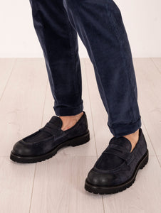 Pantalone Slim Re-Hash in Velluto Navy