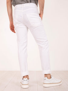 Pantalone Slim Roy Roger's Elias in Cotone e Lyocell Bianco