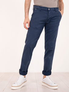 Pantalone Slim Roy Roger's Elias in Cotone e Lyocell Navy