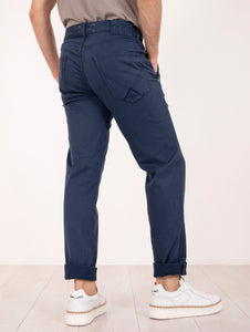 Pantalone Slim Roy Roger's Elias in Cotone e Lyocell Navy