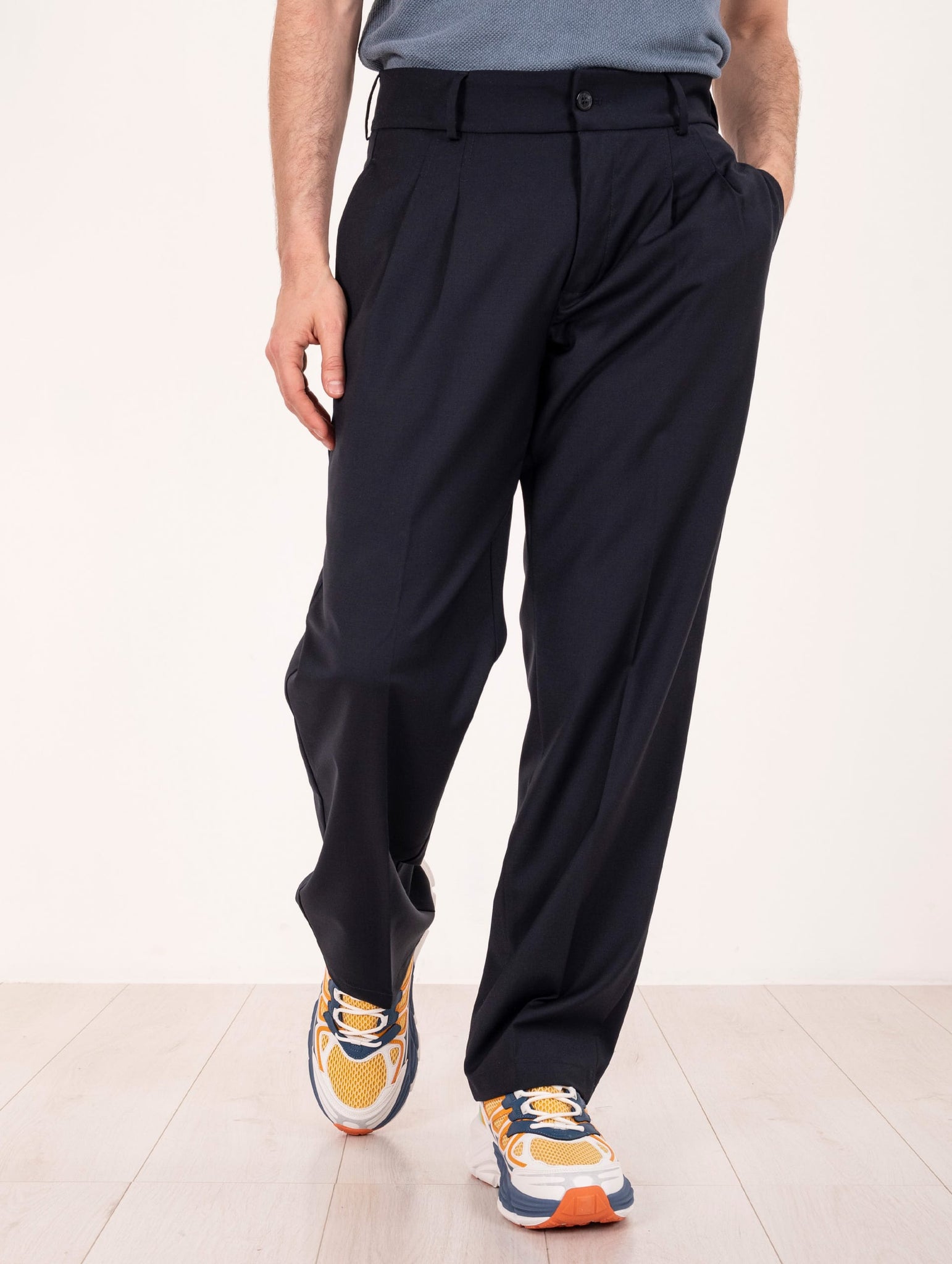 Pantalone The Editor in Fresco Lana Navy