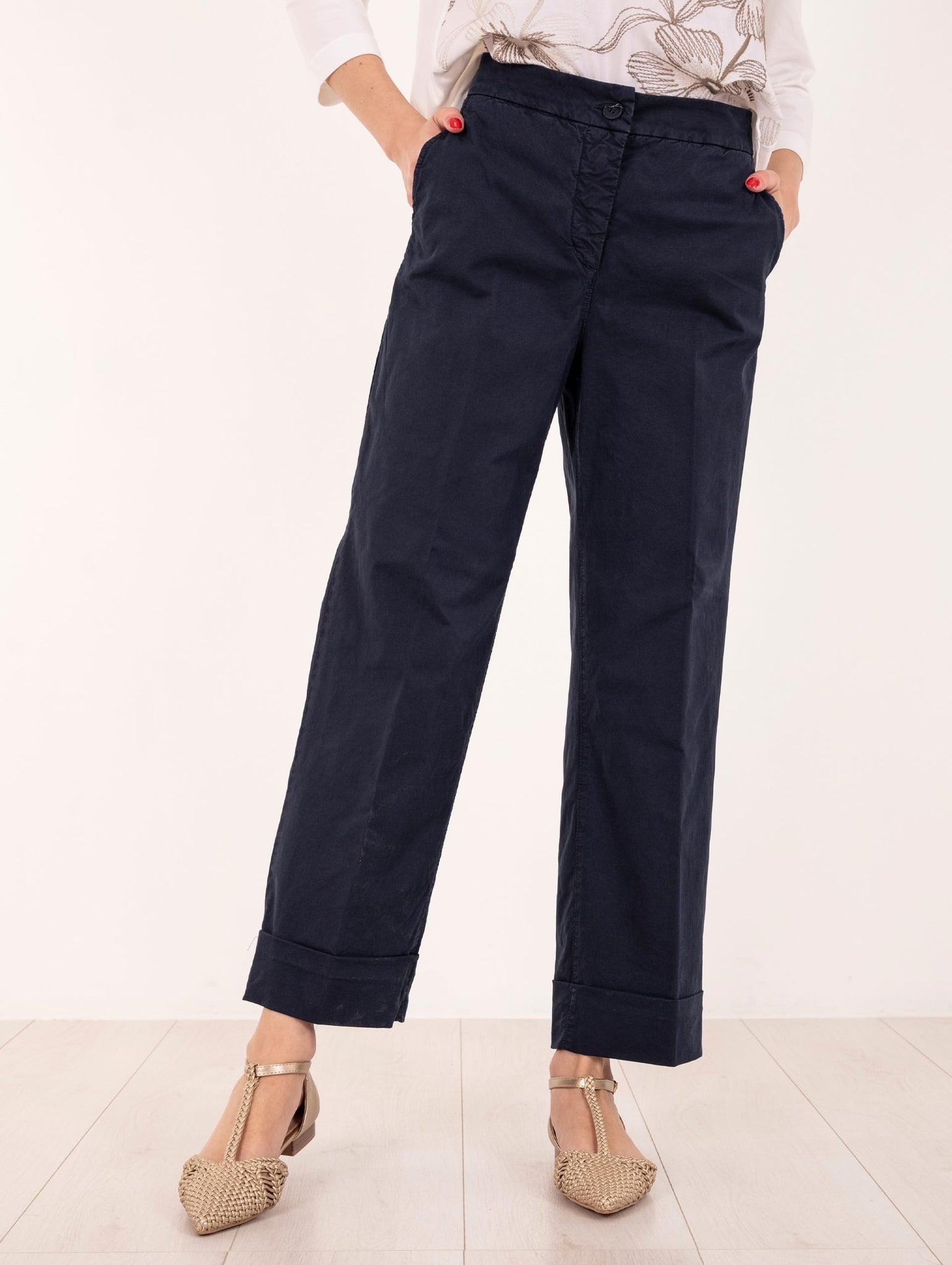 Pantalone Via Masini 80 in Cotone Blu