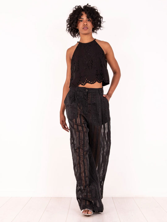 White Sand Pants in Black Lyocell