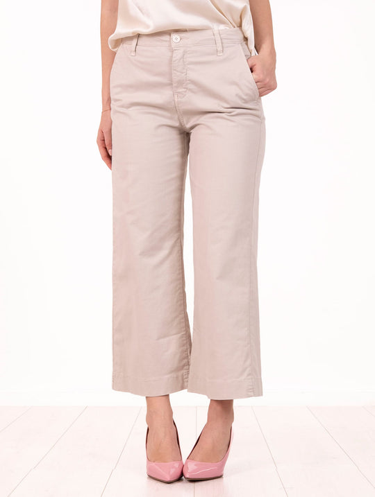 White Wise Hose aus Baumwolle Beige