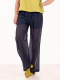 White Wise Pants in Blue Muslin