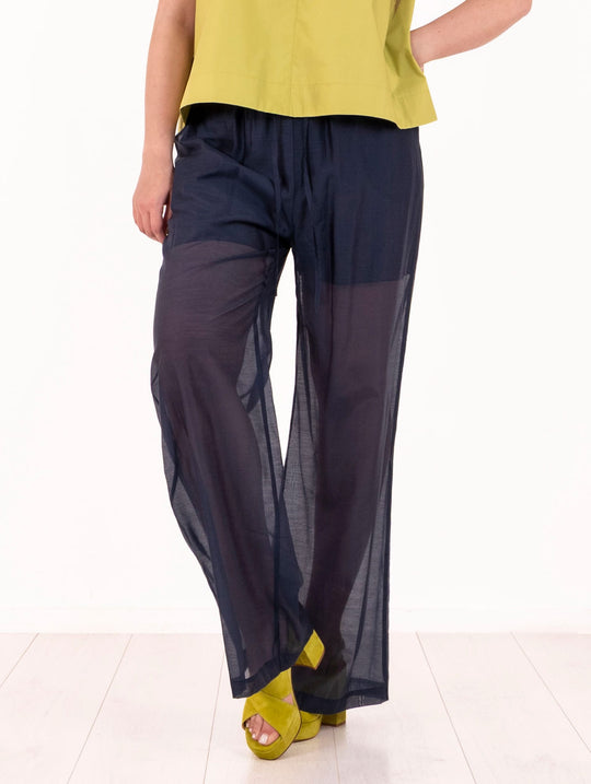 Hose White Wise aus Musselin Blau