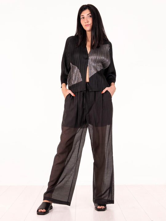 Pantalone White Wise in Mussola Nero