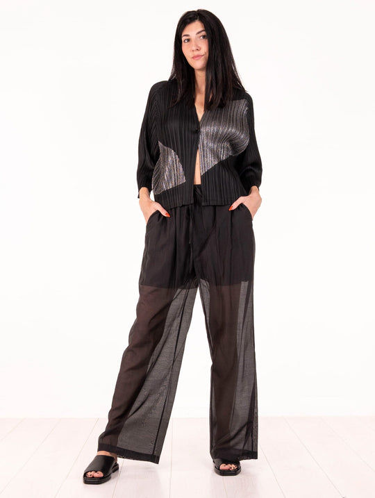 Pantalone White Wise in Mussola Nero