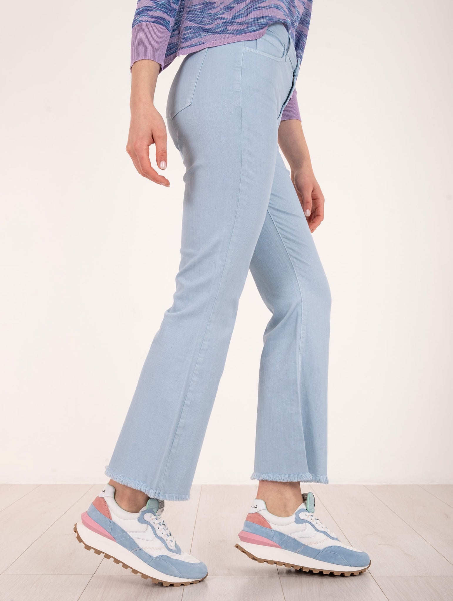 Pantalone Zampetta Amy J-cube in Cotone Celeste