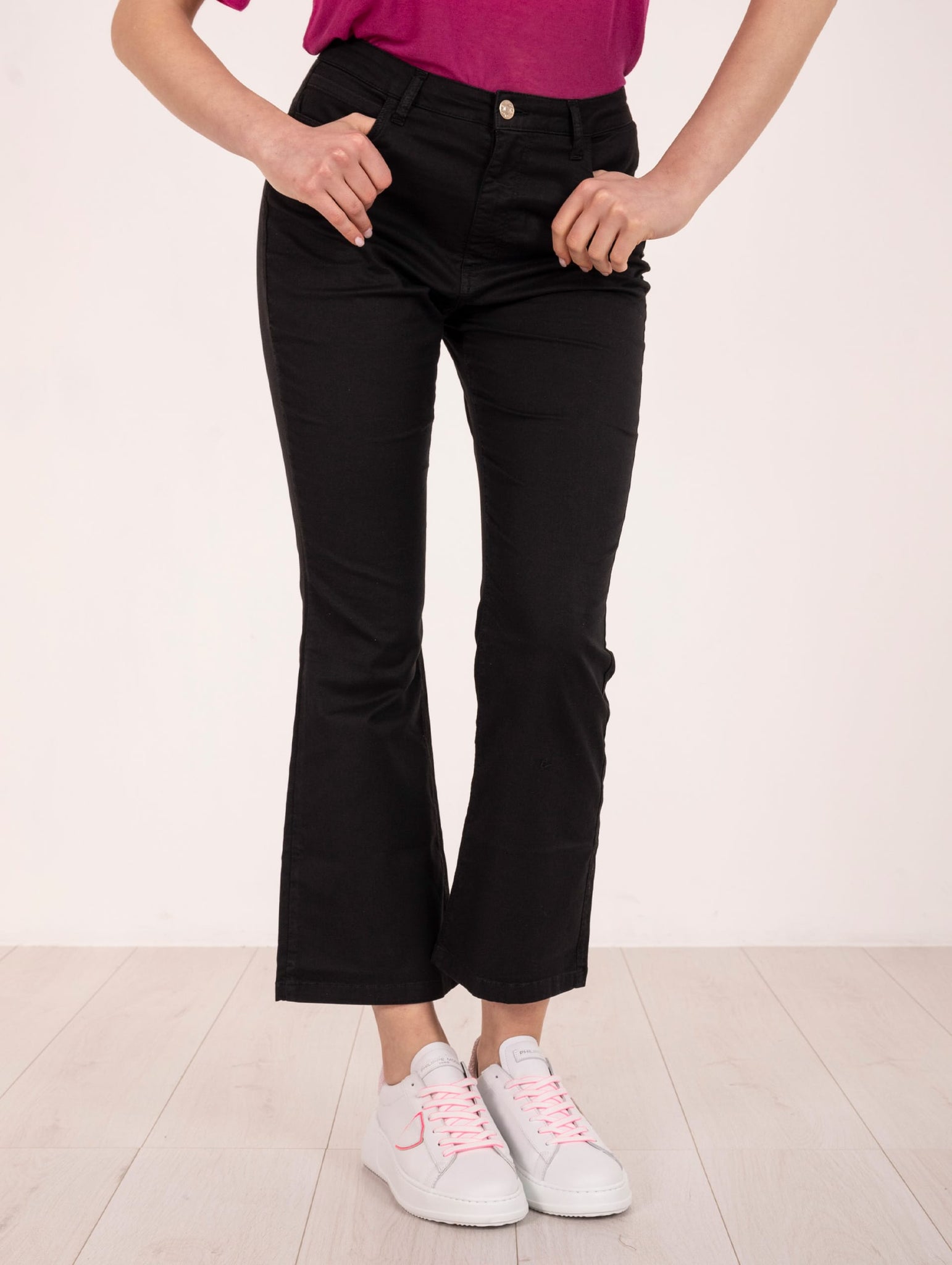 Pantalone Zampetta Amy J-cube in Cotone Nero