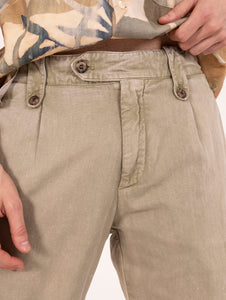 Pantaloni Cargo Myths in Cotone e Lino Verdi