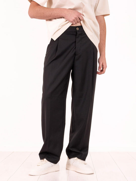 Pantaloni Myths in Fresco Lana Nero