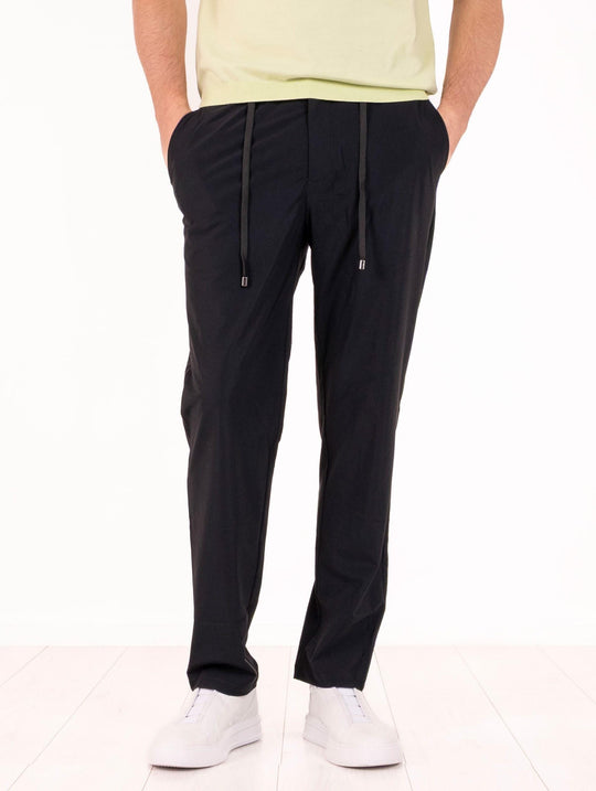 Pantaloni Relax Distretto 12 in Tessuto Tecnico Active Nero