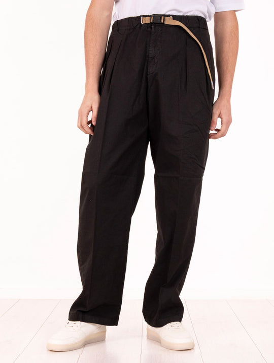 Pantaloni White Sand in Cotone Pima Nero