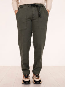 Pantaloni White Sand in Cotone Stretch Militare