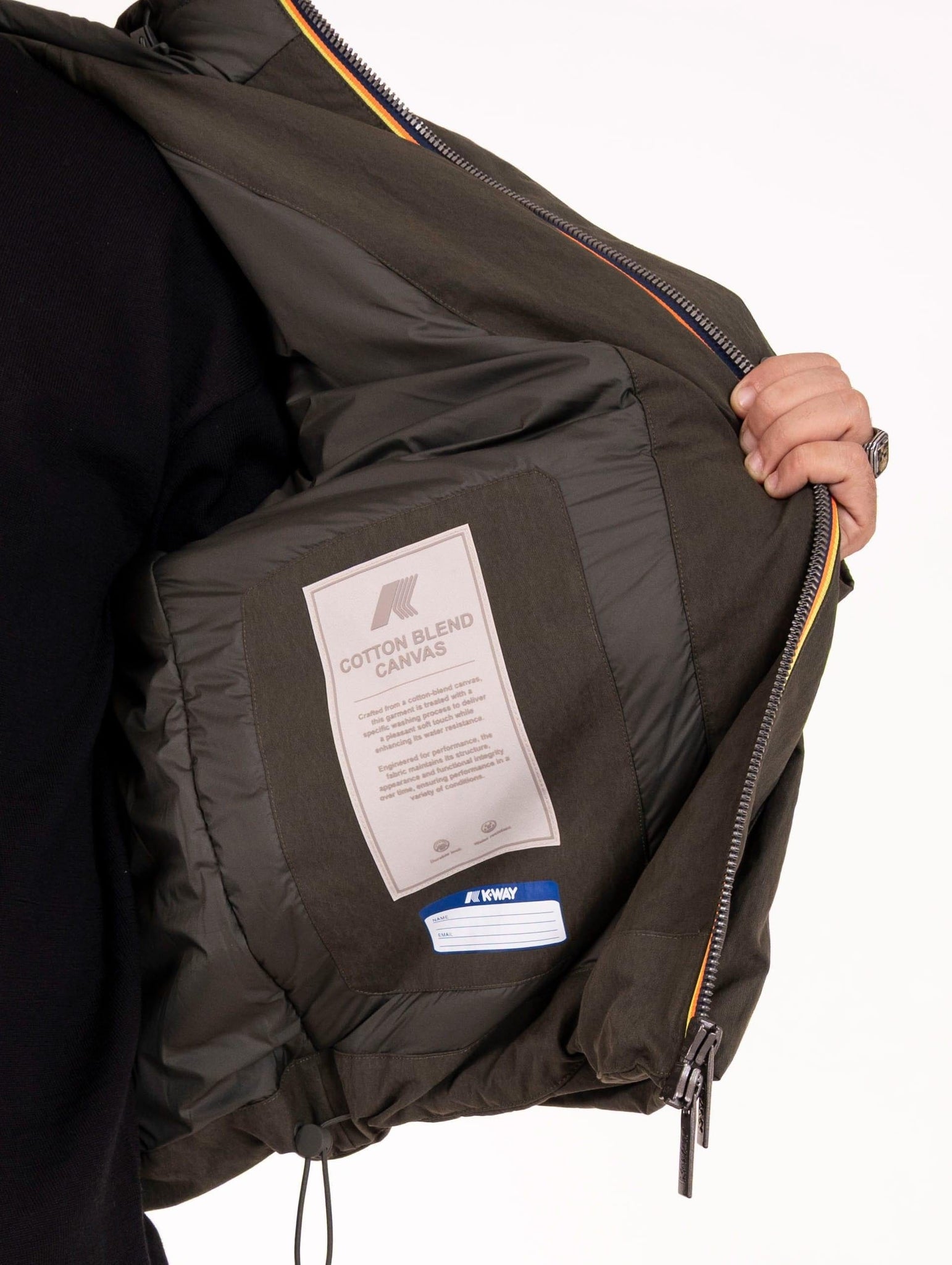 Parka Guillermo K-Way in Misto Cotone Verde