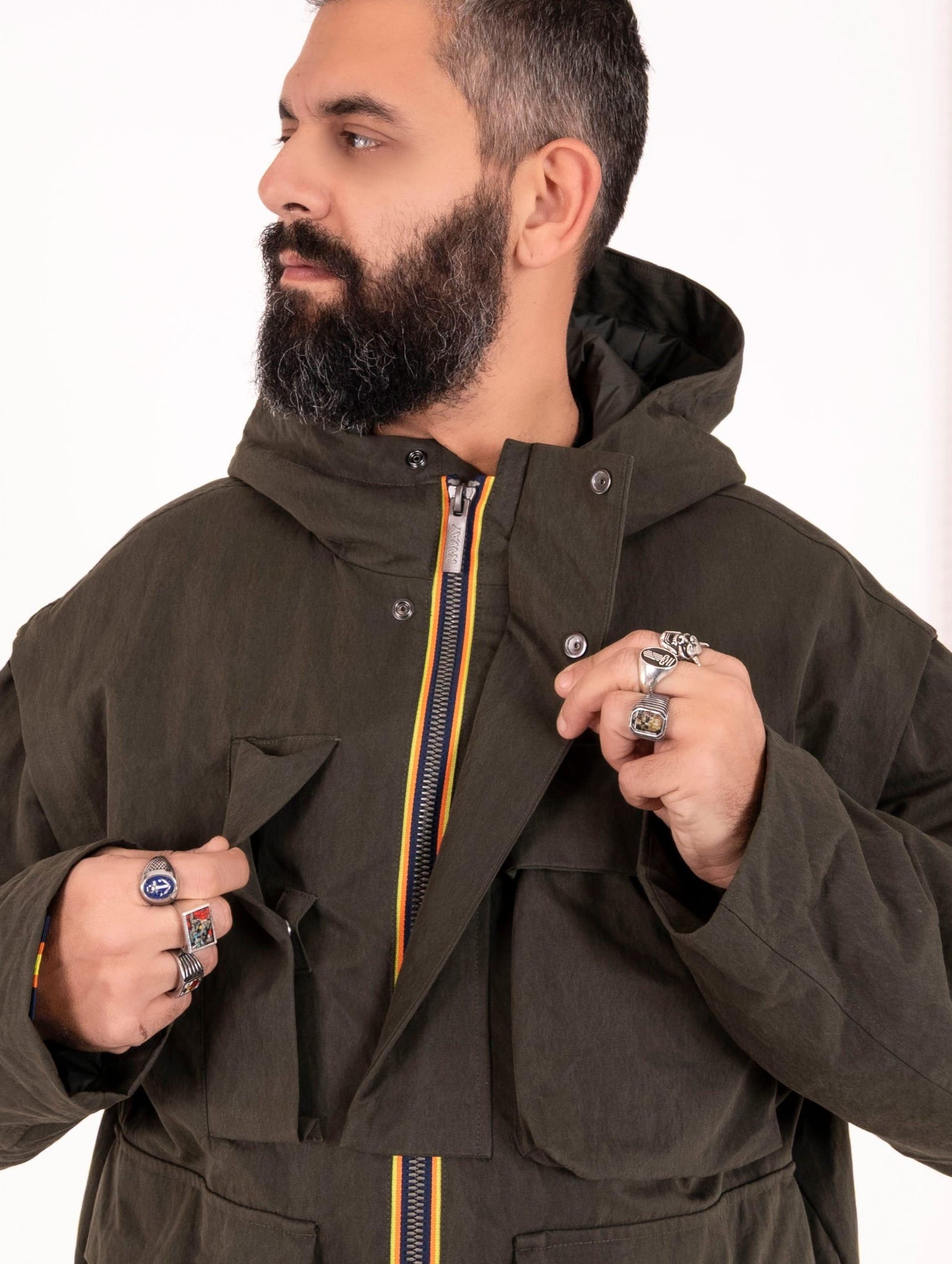 Parka Guillermo K-Way in Misto Cotone Verde