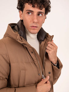 Parka Montecore in Lana Vergine Vitale Barberis Caramello