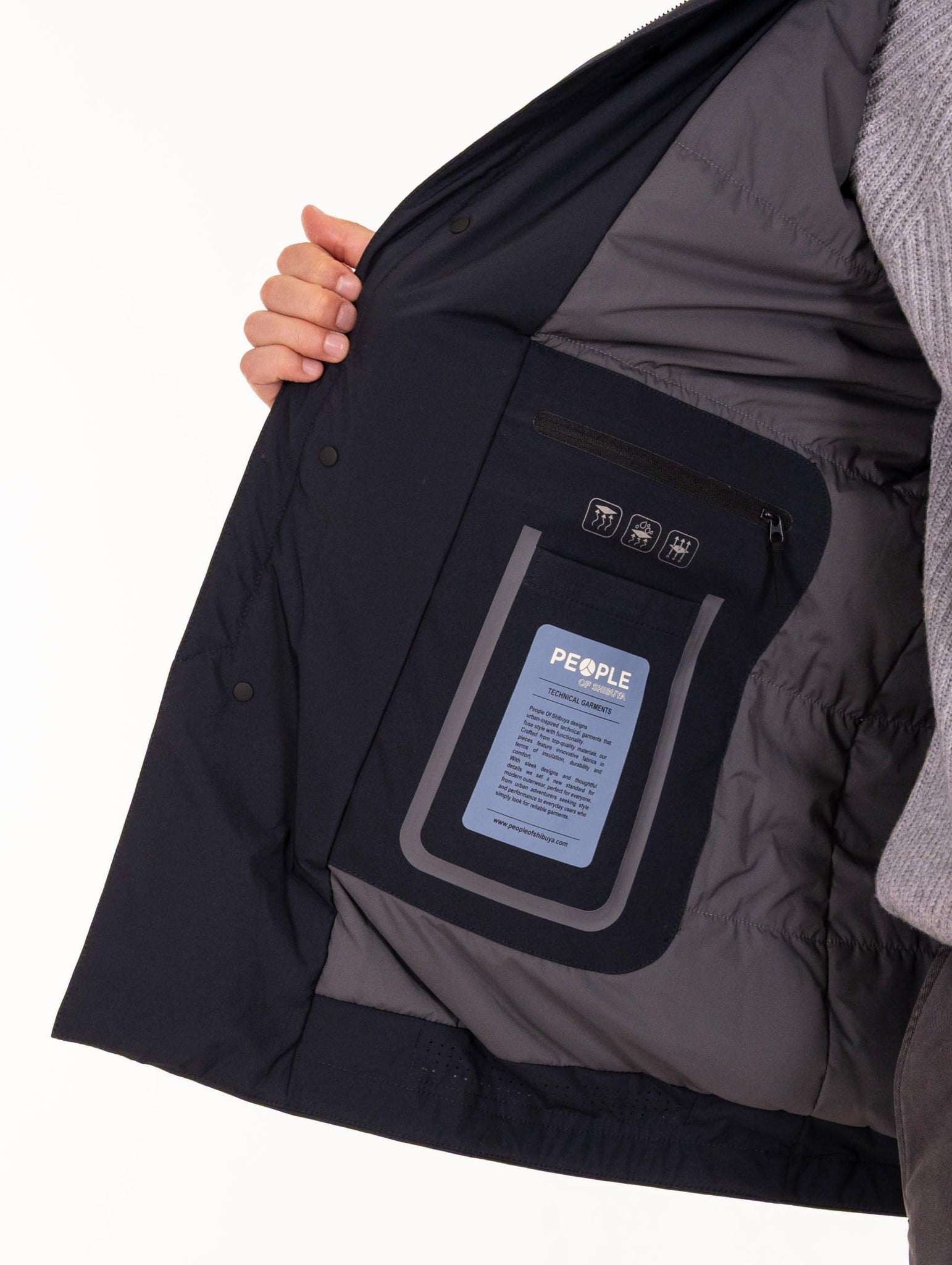 Parka Takuya People Of Shibuya in Tessuto Tecnico Blu