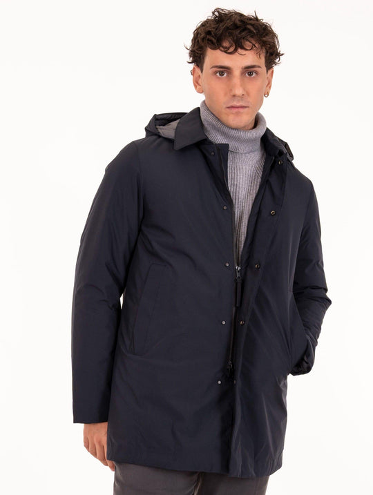 Parka Takuya People Of Shibuya aus technischem Stoff Blau