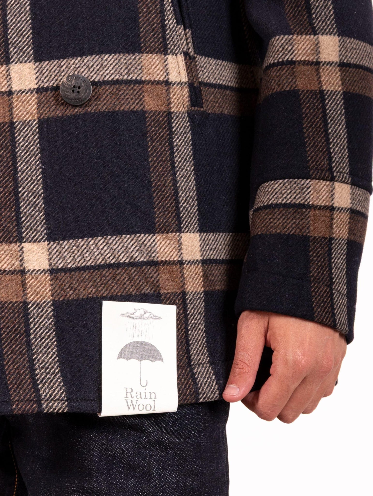 Peacot Camplin in Lana Check Blu e Beige