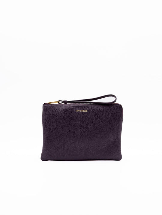 Pochette Alias Coccinelle in Pelle Martellata Prugna