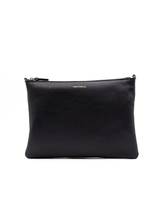 Pochette Best Crossbody Coccinelle in Pelle Martellata Nera