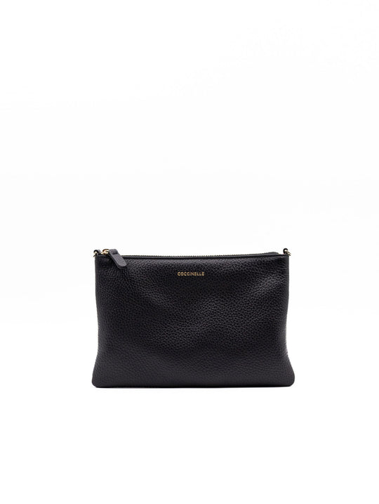 Pochette Crossbody Small Coccinelle in Pelle Martellata Nera