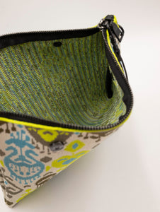 Pochette Ikat Fri-Yay in Maglia Lime, Celeste e Fango