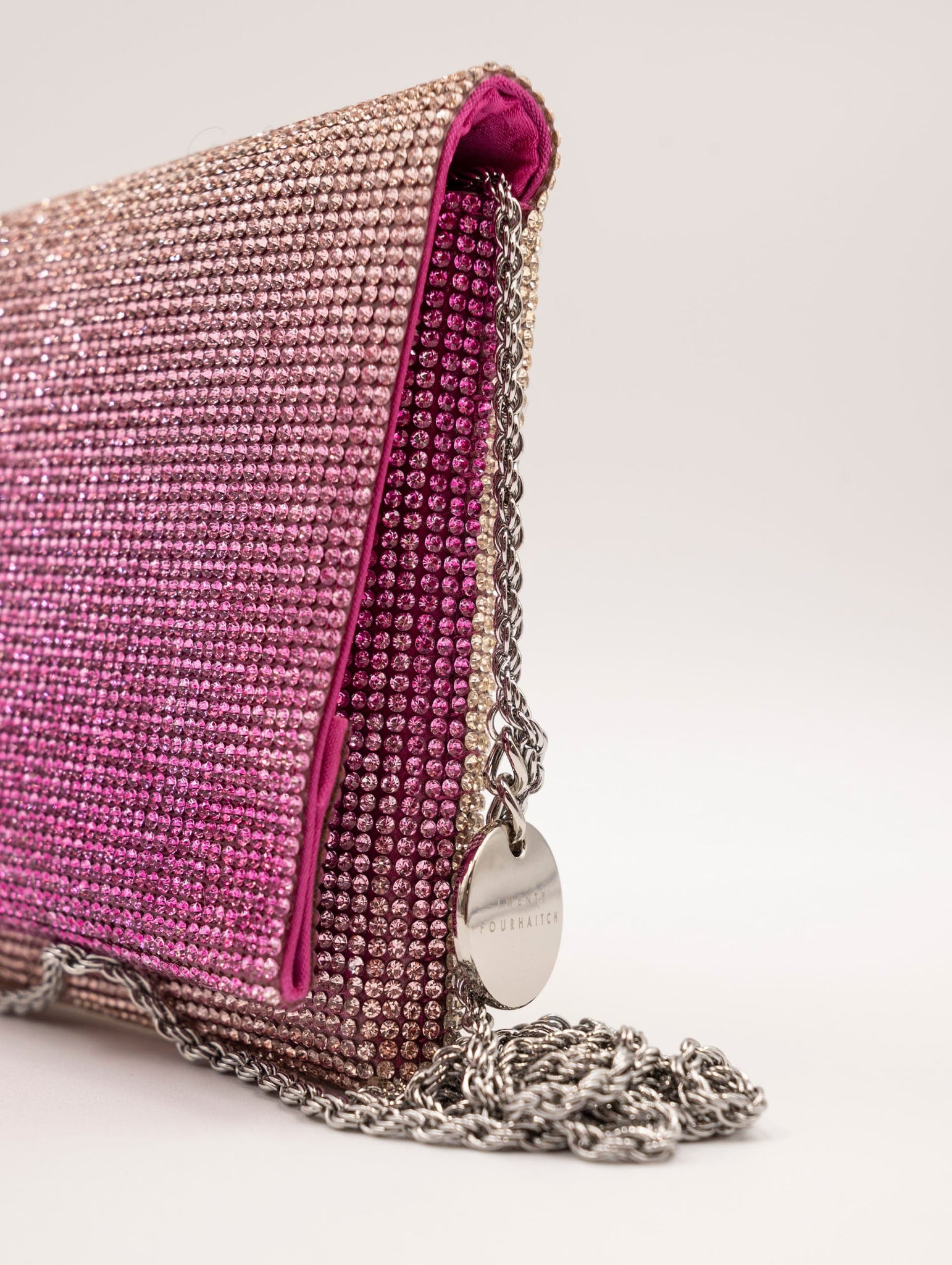 Pochette Twenty Fourhaitch Strass Fucsia