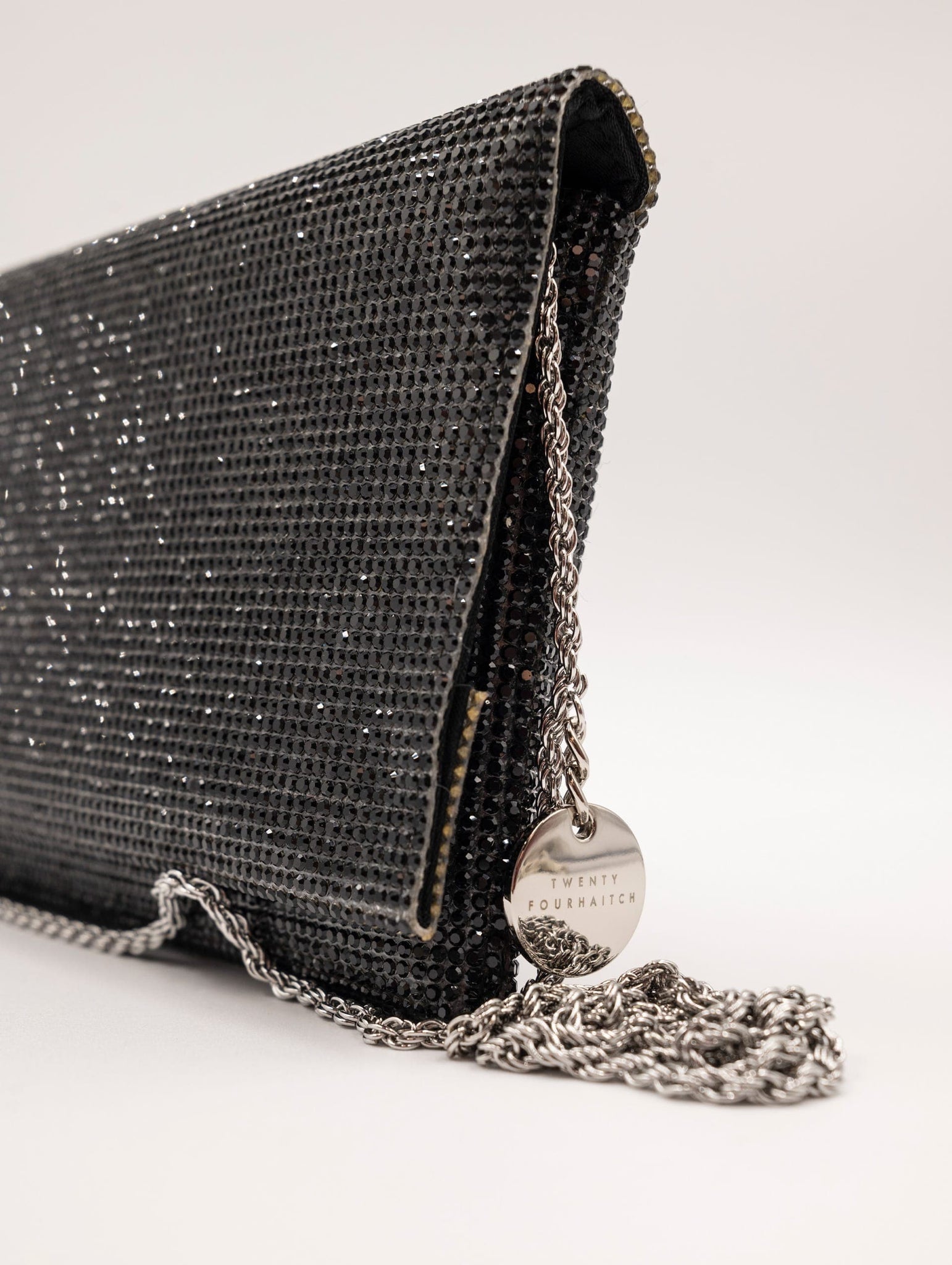 Pochette Twenty Fourhaitch Strass Nera