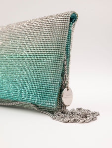 Pochette Twenty Fourhaitch Strass Verde Acqua