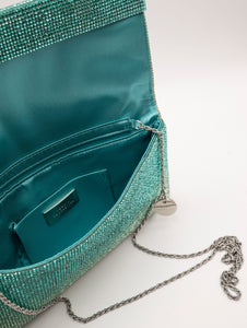 Pochette Twenty Fourhaitch Strass Verde Acqua