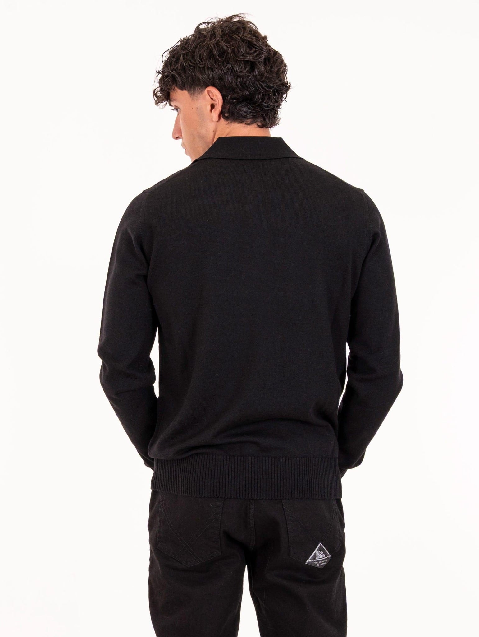 Polo Alpha Studio in Lana Merinos Nero