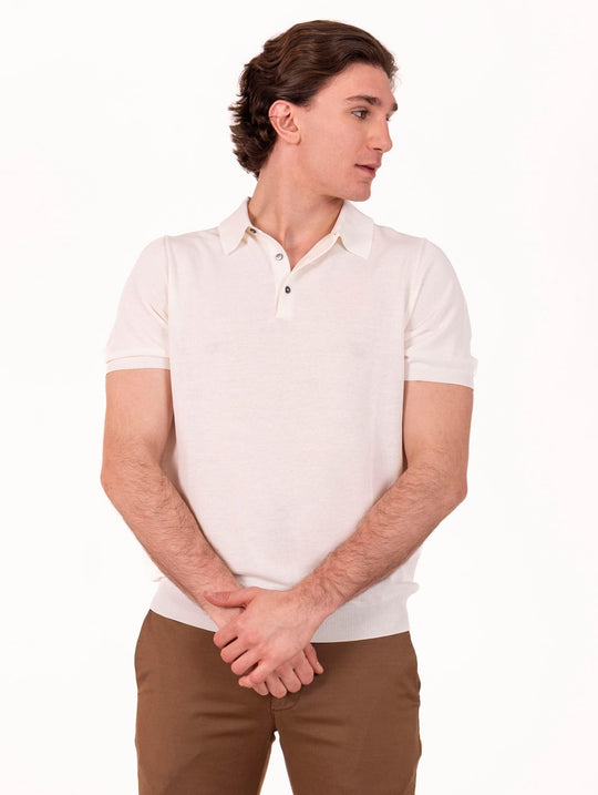 Polo Chic Zanieri in Cotone Crepe Bianco