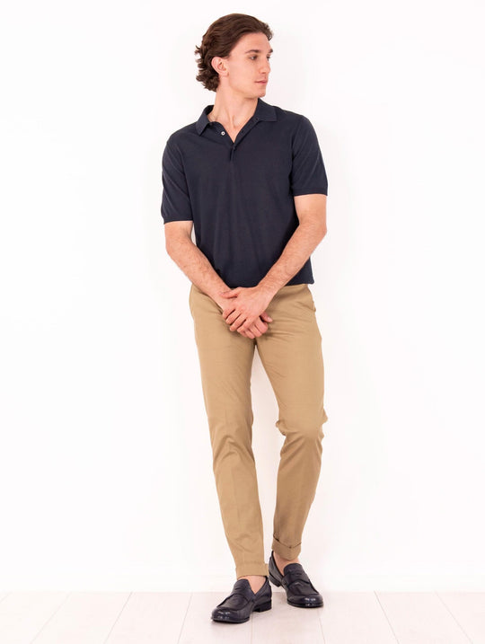 Polo Chic Zanieri in Cotone Crepe Navy