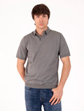 Polo Devore in Cotone Crepe e Seta Salvia
