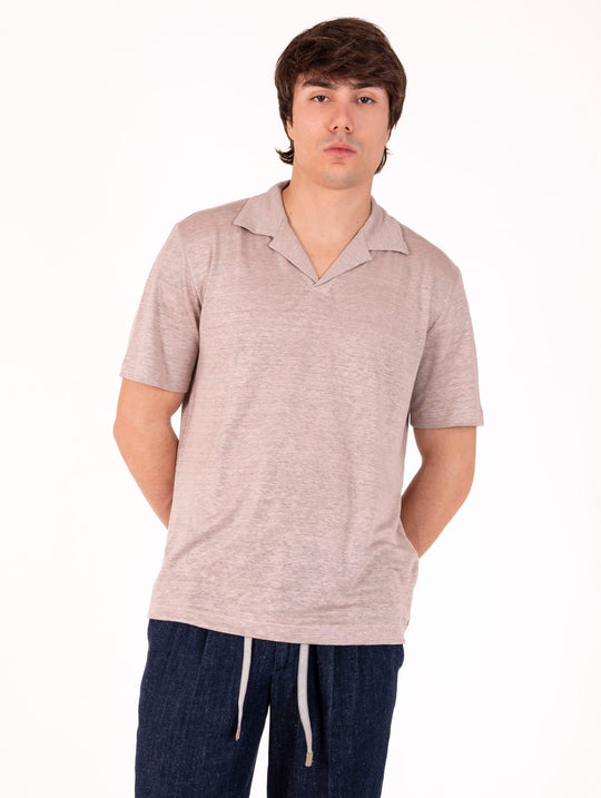 Polo Eleventy Milano Platinum in Lino Cipria