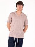 Eleventy Milano Platinum Polo in Blush Linen