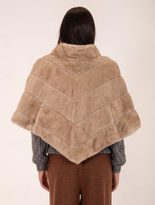 Poncho Eco Pelliccia Leon e Loulou Beige