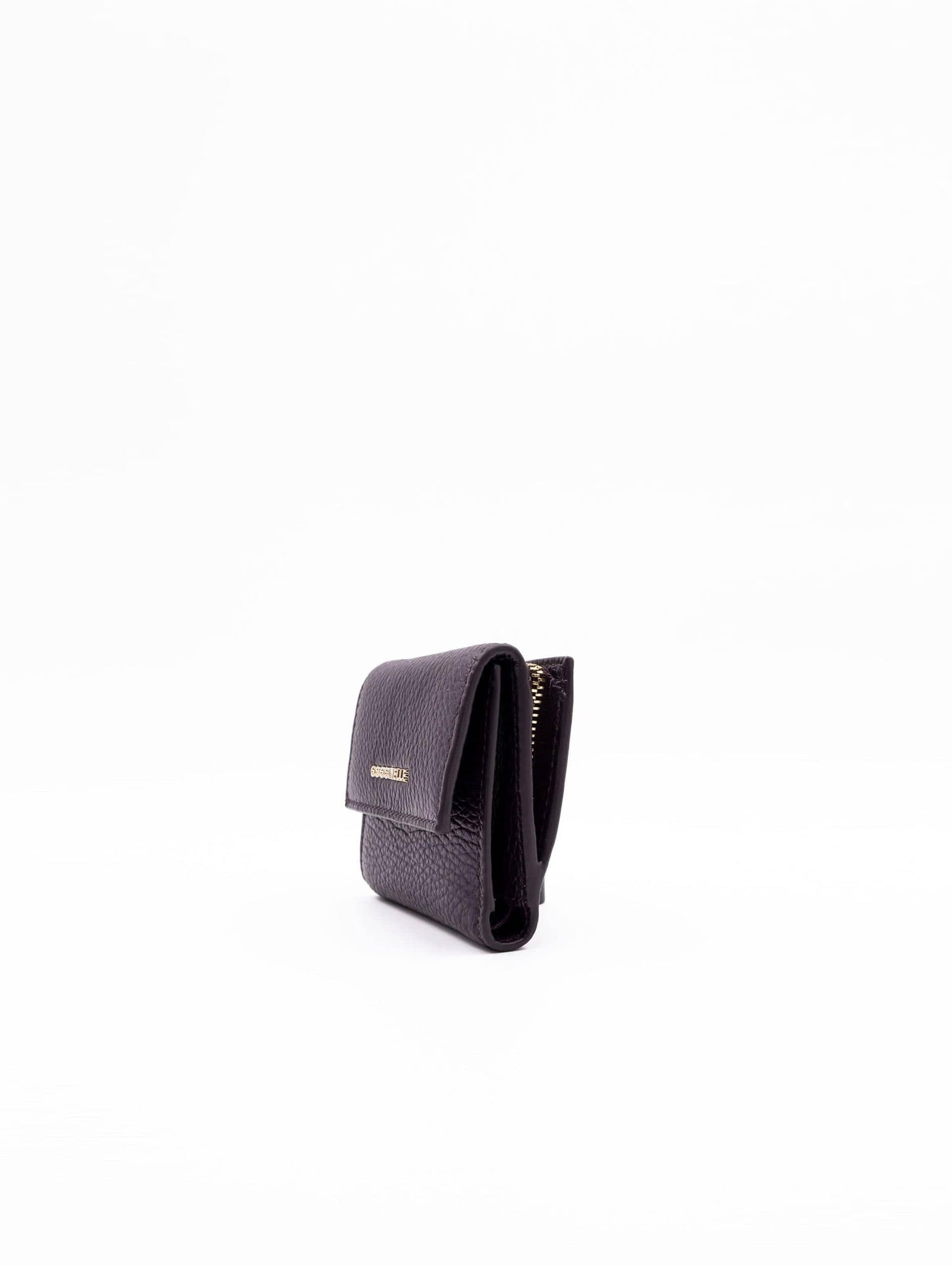 Portafoglio Coccinelle Metallic Soft Small in Pelle Martellata Prugna