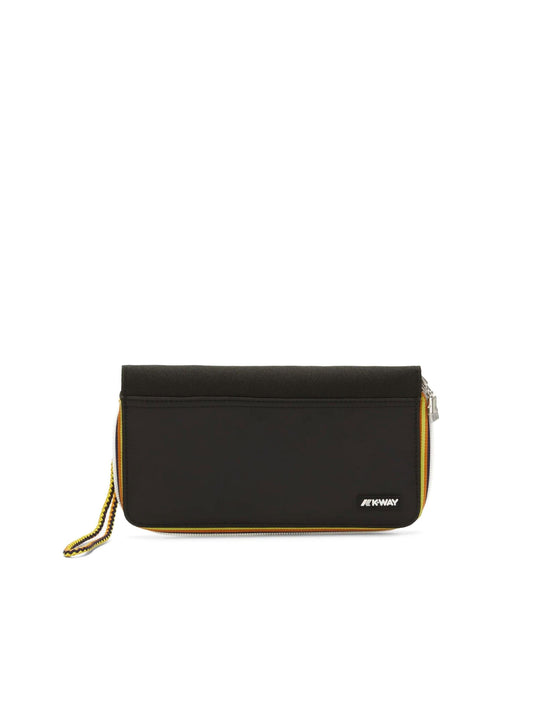 Portafoglio Fluy K-Way in Tessuto Tecnico Nero