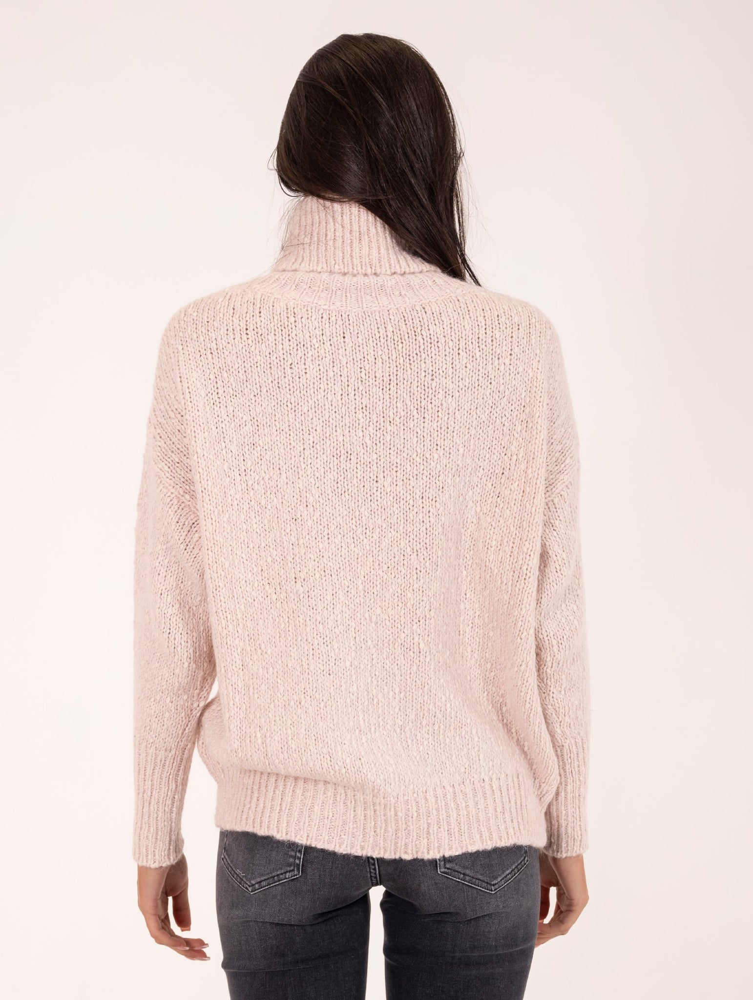 Pull Base in Cotone e Alpaca Rosa Melange