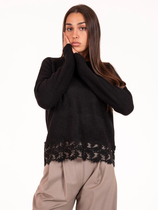 Pull con Pizzo Markup Nero